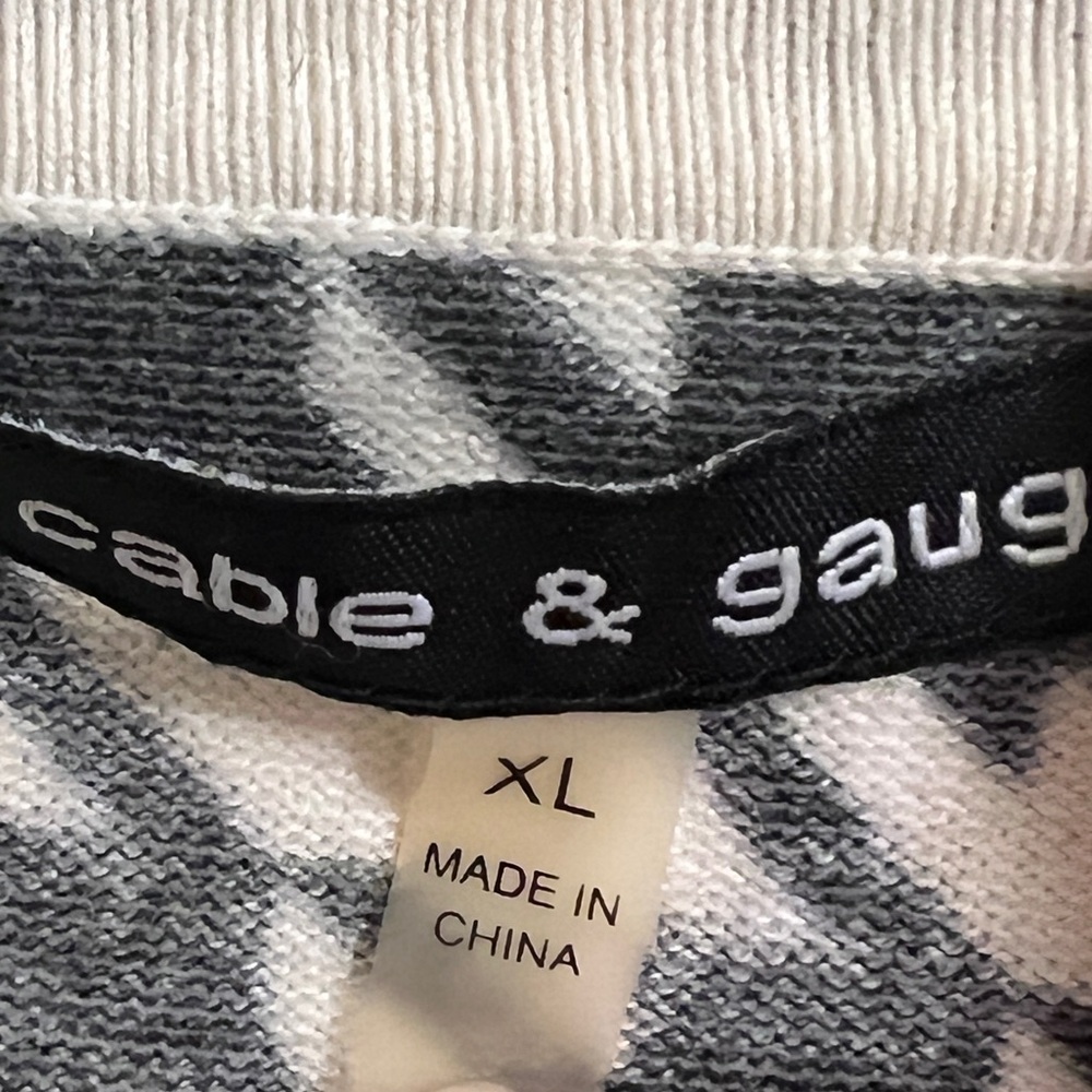 Cable & Gauge Black and White Houndstooth Button Down Cardigan Classic XL - Picture 3 of 10